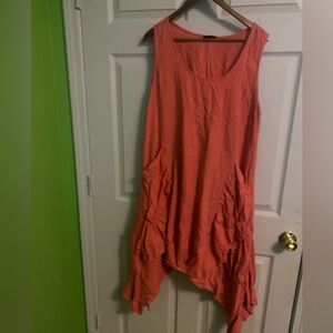 Maroon Sleeveless Asymmetrical Dress